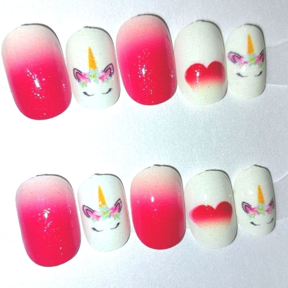 Kids custom 10pc  press on nails for girls and teens